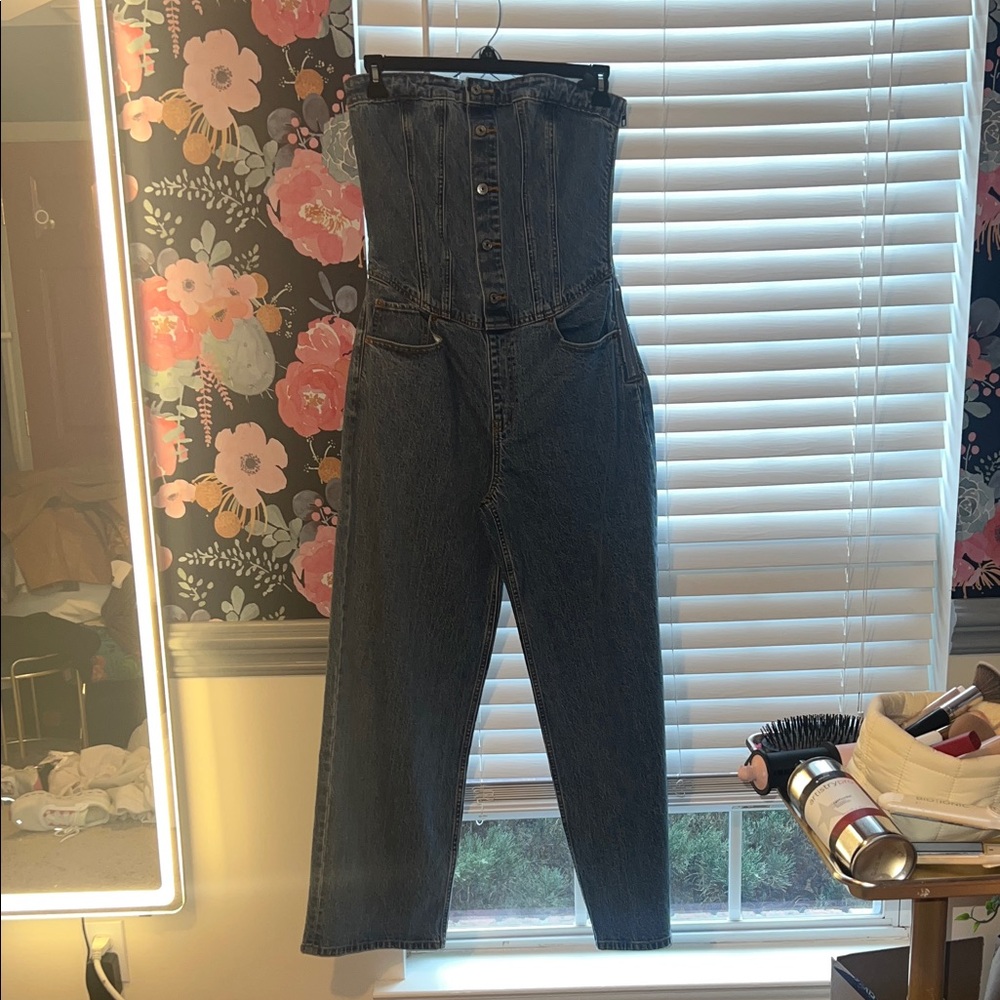 Abercrombie & Fitch Dark Blue Denim Jumpsuit